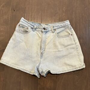 Vintage Levis 561 Shorts Womens 12 Light Wash Denim High Rise Loose Fit USA 90s